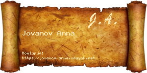 Jovanov Anna névjegykártya