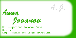 anna jovanov business card